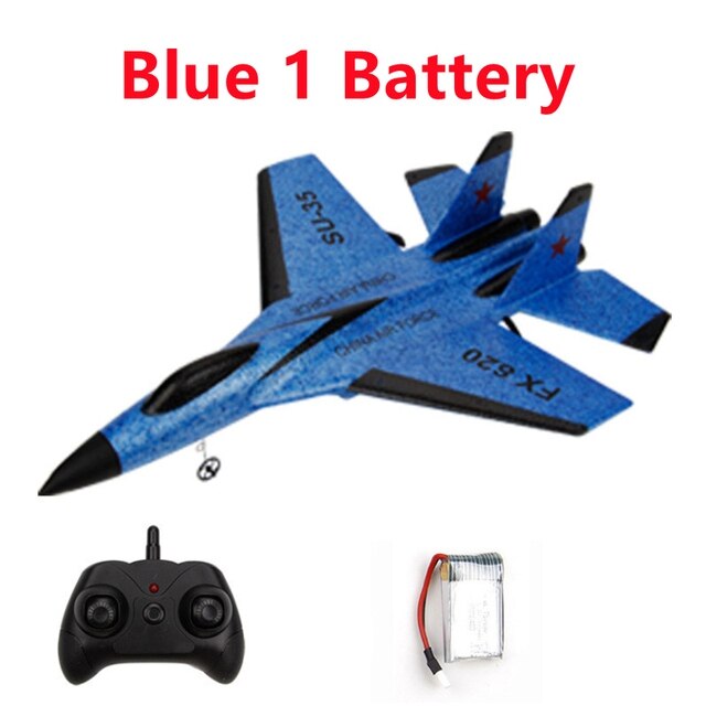 Roclub FX620 SU-35 Rc Vliegtuig 2.4G Afstandsbediening Vechter Hobby Vliegtuig Zweefvliegtuig Vliegtuig Epp Schuim Speelgoed Rc Vliegtuig Kids: Blue 1B