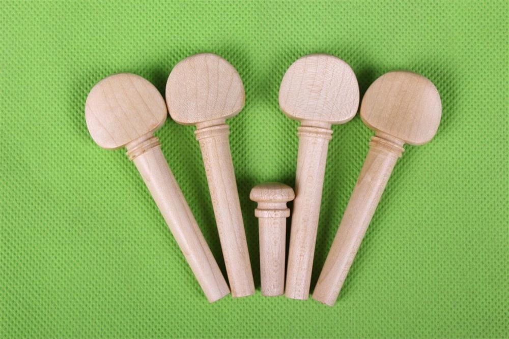 1Sets 4/4 Viool Onderdelen Natural Maple Wood Viool Accessoires Peg Staartstuk