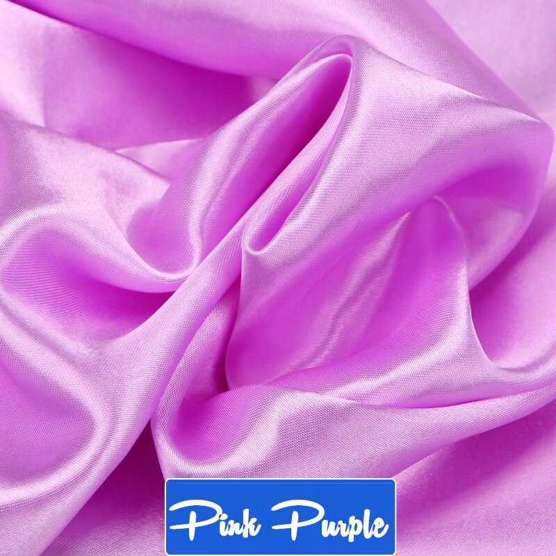 100cm*150cm 16Colors Silks and Satins Fabric Satin Color Butyl Silk Box Lining Lieb Shiny fabrics Clothing Sewing Plain: Pink Purple