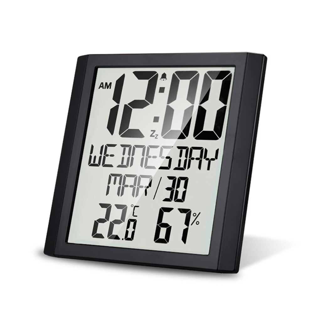 Multi Functional Large Screen Temperature Humidity Measurement Wall Desk Clock