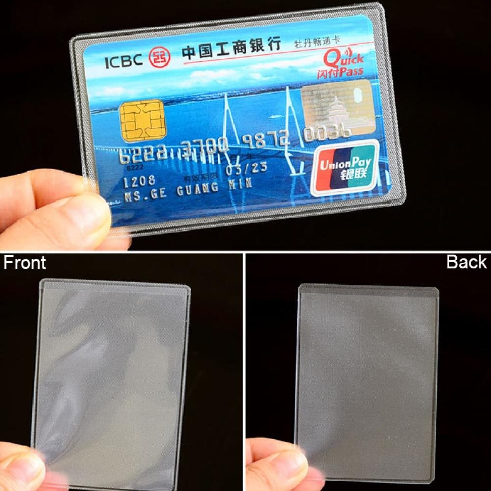 10pcs/lot Women Men Credit Card Cover Bag PVC Transparent Clear Frosted Waterproof Business ID Cards Holders Protect Bags