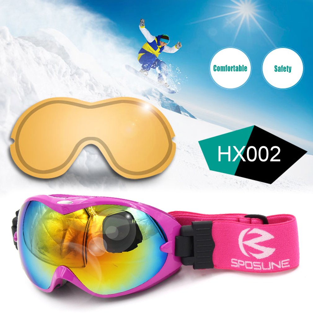SPOSUNE Men Women Skiing Goggles Mountaineering Goggles Double Layers Anti-Fog Windproof Goggles Snow Mask Glasses