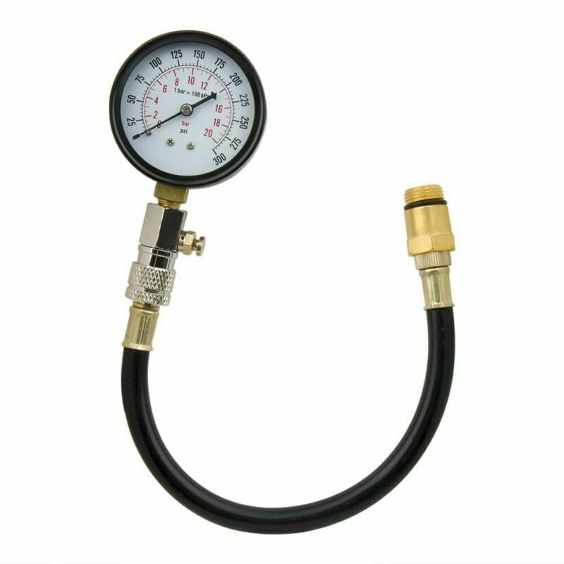1set car Engine Pressure Gauge Cylinder Compression Pressure Meter 300 PSI Tester Gauge Test Flex Hose explosion-proof tools
