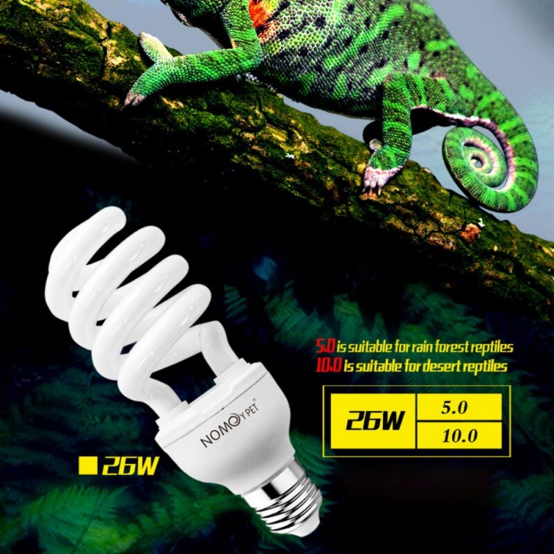 Reptile Succulent Plant Calcium Sun Lamp With 26W UVB Energy-Saving Tortoise Liard Habitat Lighting For Turtle Snake Lguanas