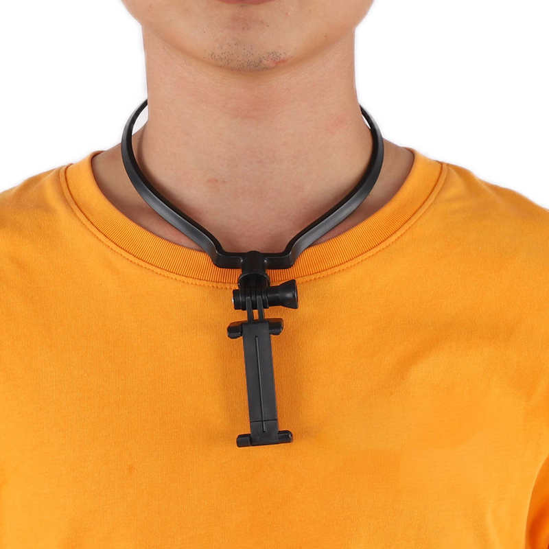Smartphone Selfie Neck Holder Mount Universal Neck Hanging Sports Camera Mount Portable 270° Rotating for Hero 9 Action Camera