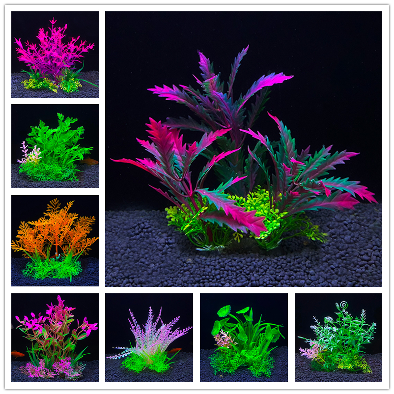 14 soorten kunstmatige aquarium decor planten water onkruid ornament waterplant aquarium gras decoratie accessoires 14,5 cm