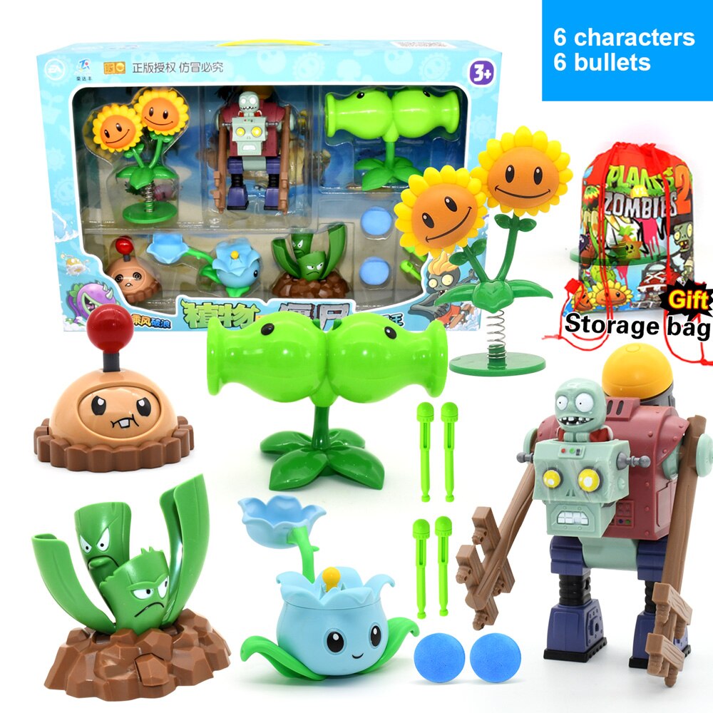 Role Plants Pea shooting Zombie 2 Toys Full Set for Boys Ejection Anime Children&#39;s Dolls Action Figure Model Toy No Box: no box I