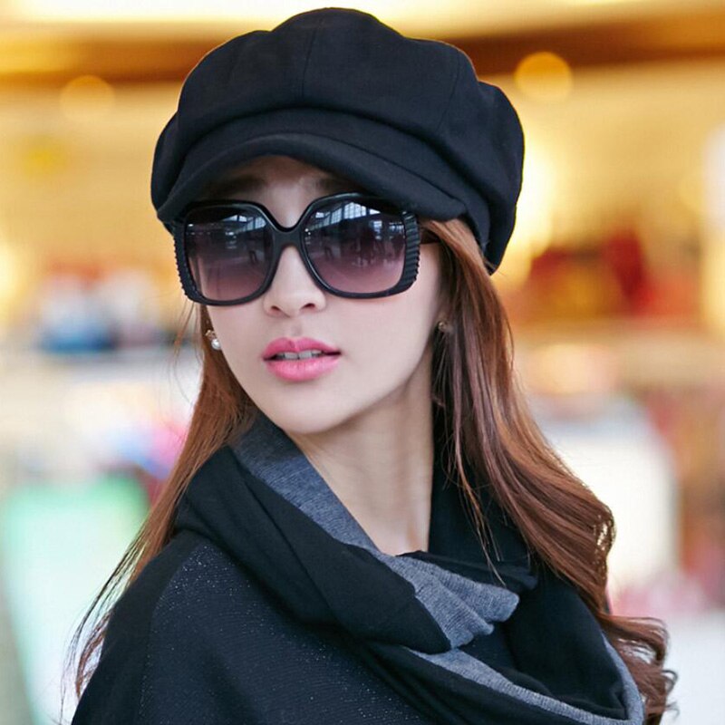 Gorras Retro Newsboy De Invierno Para Mujer, Gorra Gatsby Octogonal Baker, Boina Con Visera, Sombrero Para Conducir, Sombreros De Protección Solar Para Mujer, Gorra De Gira De Pintor - AliExprs 200000297