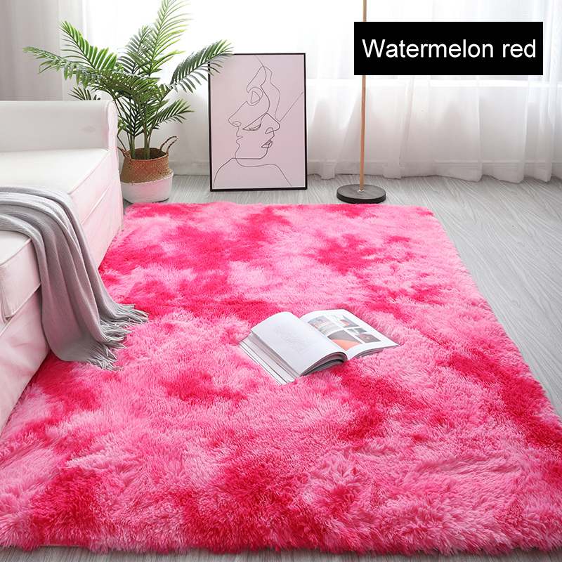 Bedroom Carpets Modern Art Living Room Carpets Home Nordic Bedroom Bedside Blanket Area Rug Large Soft Study Room Floor: Watermelon Red / 160X200cm