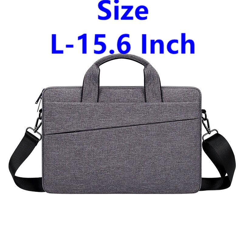Men Women Briefcase For 13 14 15.6 Inch Laptop Waterproof Oxford Men's Handbag Business Women Single Shoulder Messenger Bag: L-15.6 Inch-DK Gray