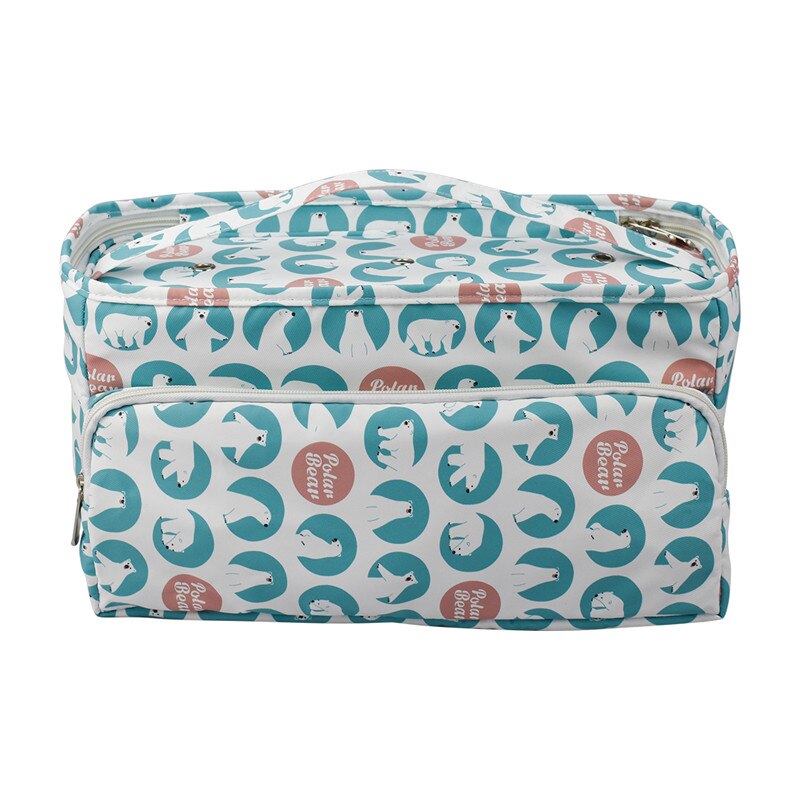Print Crochet Bag 2 Styles Portable Storage Container with Holes Yarn Storage Bag Sewing Tool Durable Hooks Knitting Accessories: ice bear