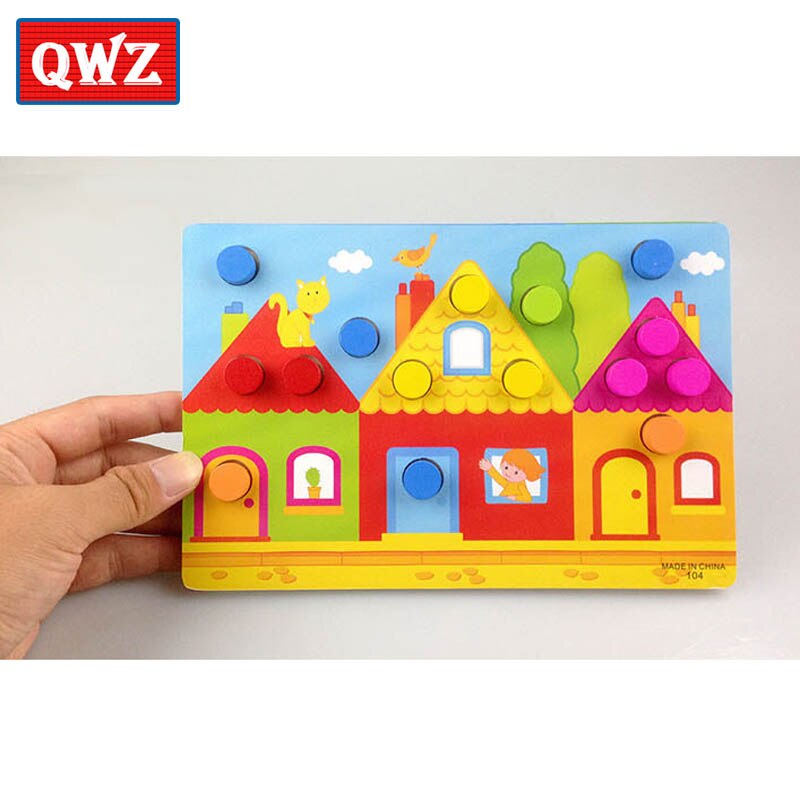 Qwz Montessori Houten Speelgoed Childhood Leren Speelgoed Kinderen Kids Baby Kleurrijke Houten Blokken Verlichting Educatief Speelgoed: 19
