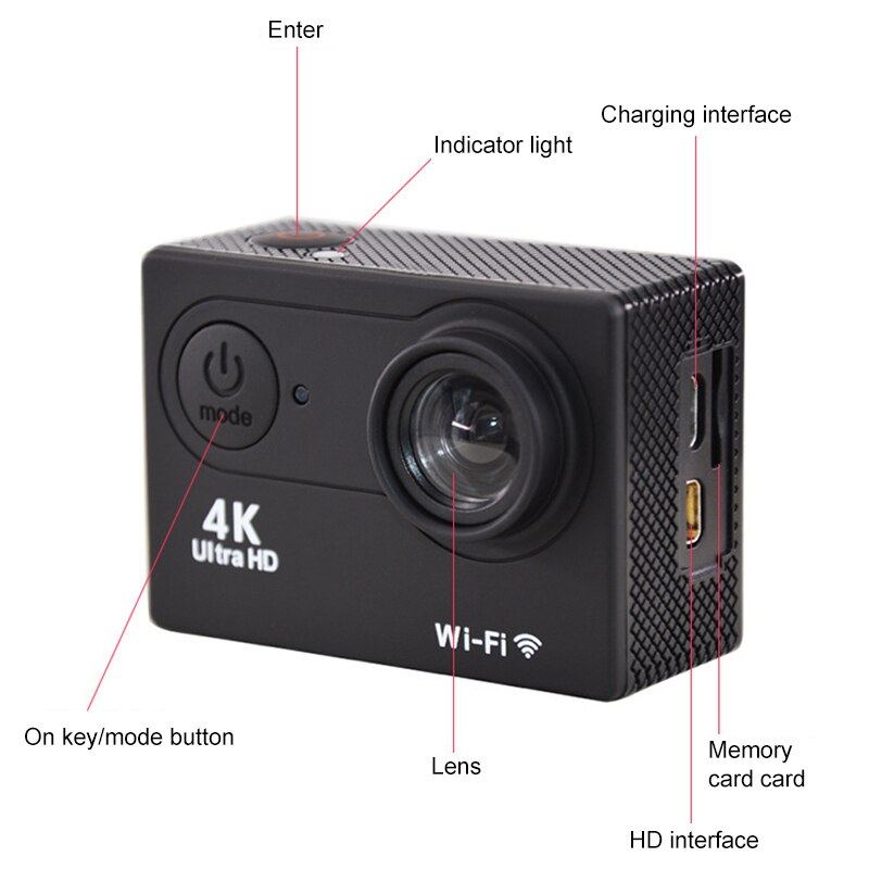 H9 Ultra Hd 4K Actie Camera 30M Waterdichte 2.0 'Scherm 1080P Camera Go Extreme Pro Cam groothoek Outdoor Rijden Recorde