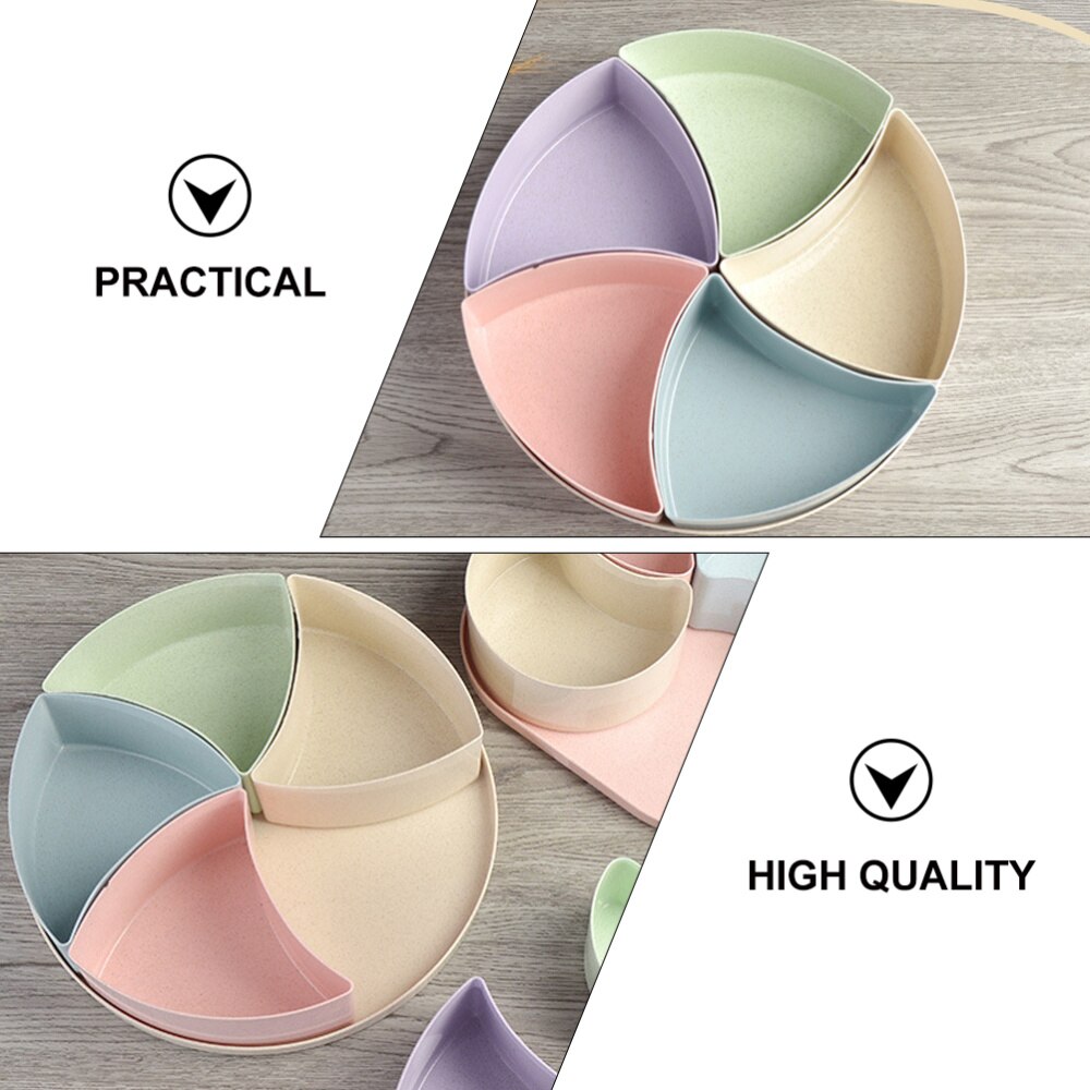 1pc Snacks Case Divided Candy Box Snack Platter Dish Nut Serving Container