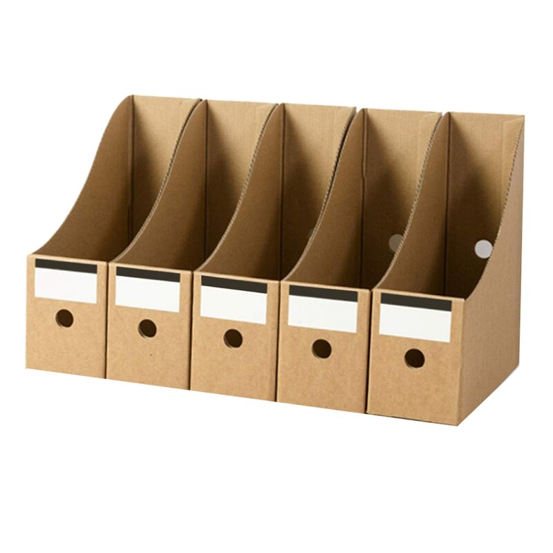 Stationery Storage Box Kraft Paper azine Doent Rack Desk Organiser School Paperwork Office File Holder Foldable: Default Title