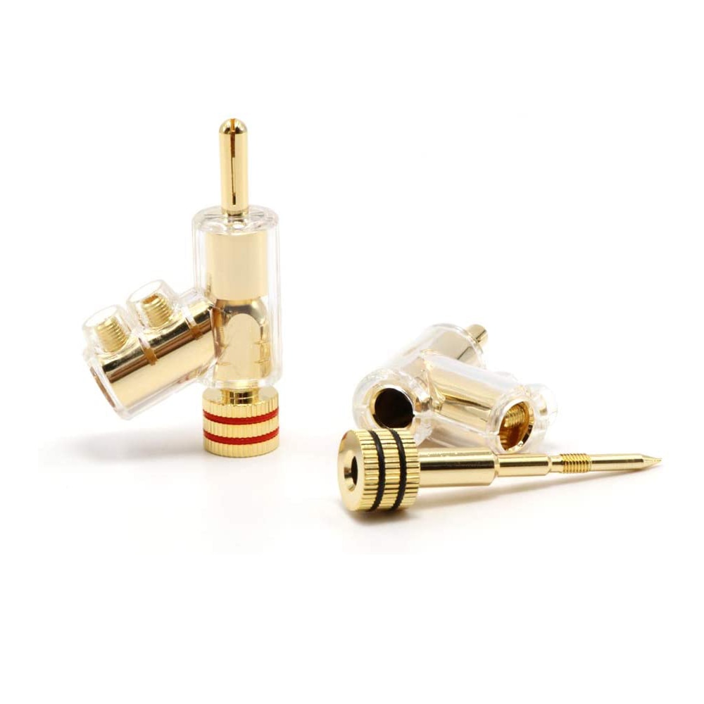 Hifi Vergulde Afsluitbare Luidsprekerkabel Banana Connector Banana Plug