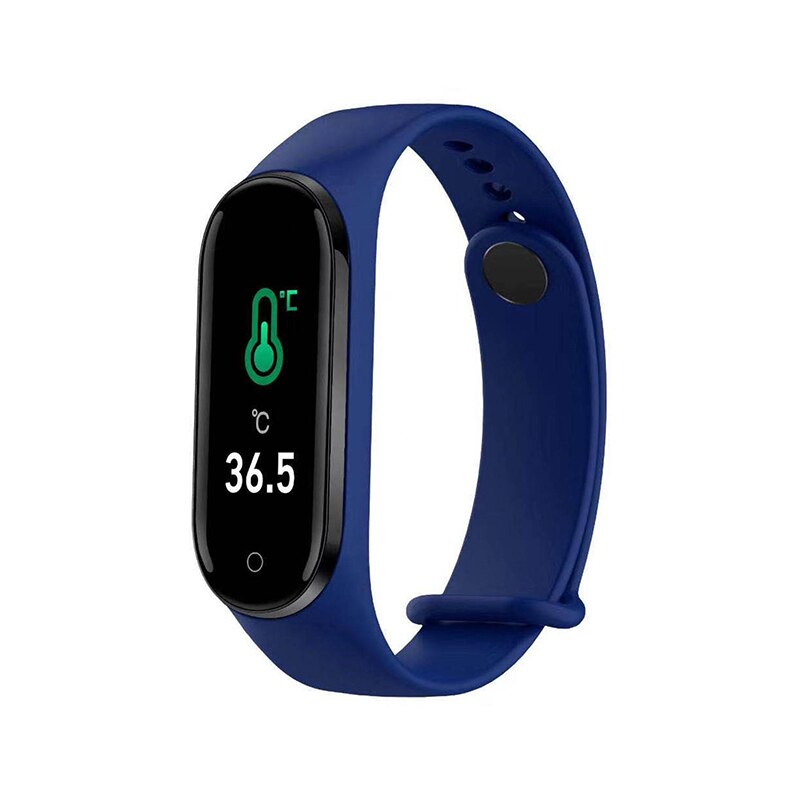 Bingofit M4 Pro Smart Wirstband Hartslagmeter Fitness Activiteit Tracker Waterdichte Smartband Temperatuur: blue