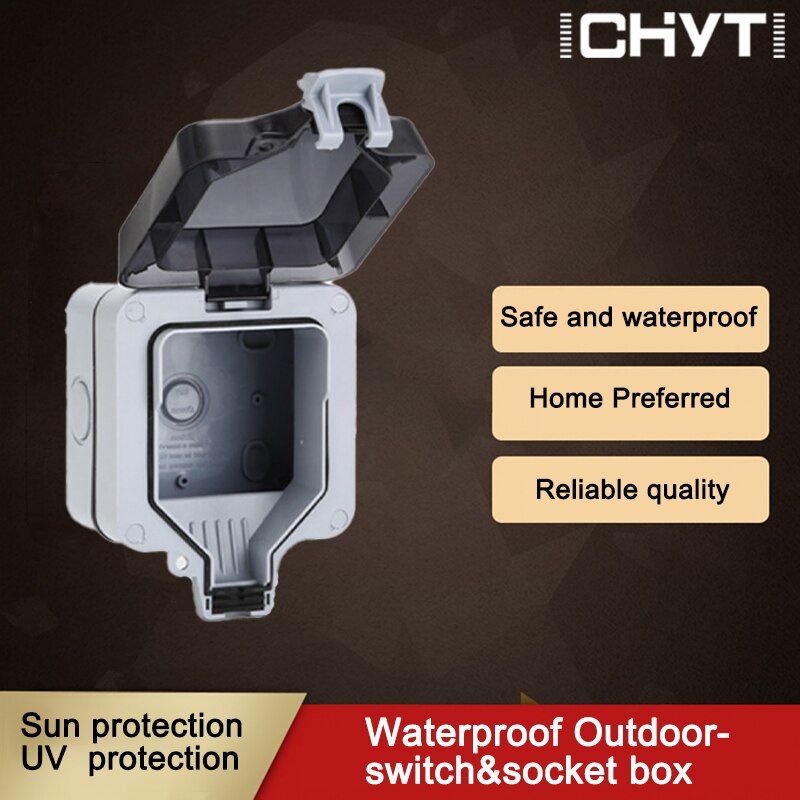 Outdoor Waterproof Rainstorm Proof IP66 Fully Shielded Socket Junction Box Exposed Anti Leakage Protection Power Socket Box