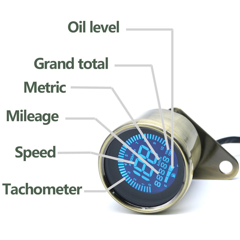 Universel moto numérique moto compteur de vitesse rétro LCD odomètre café Racer tachymètre indicateur Scooter ATV mètre