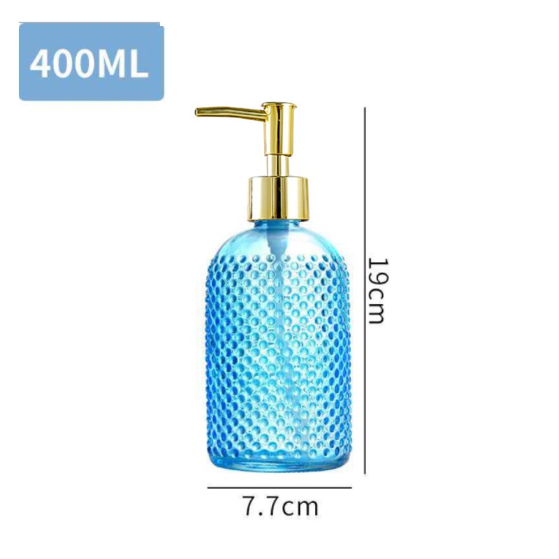 Clear Soap Dispenser Bottle Refillable Liquid Hand Soap Shampoo Dispenser for Bathroom Kitchen: Blue