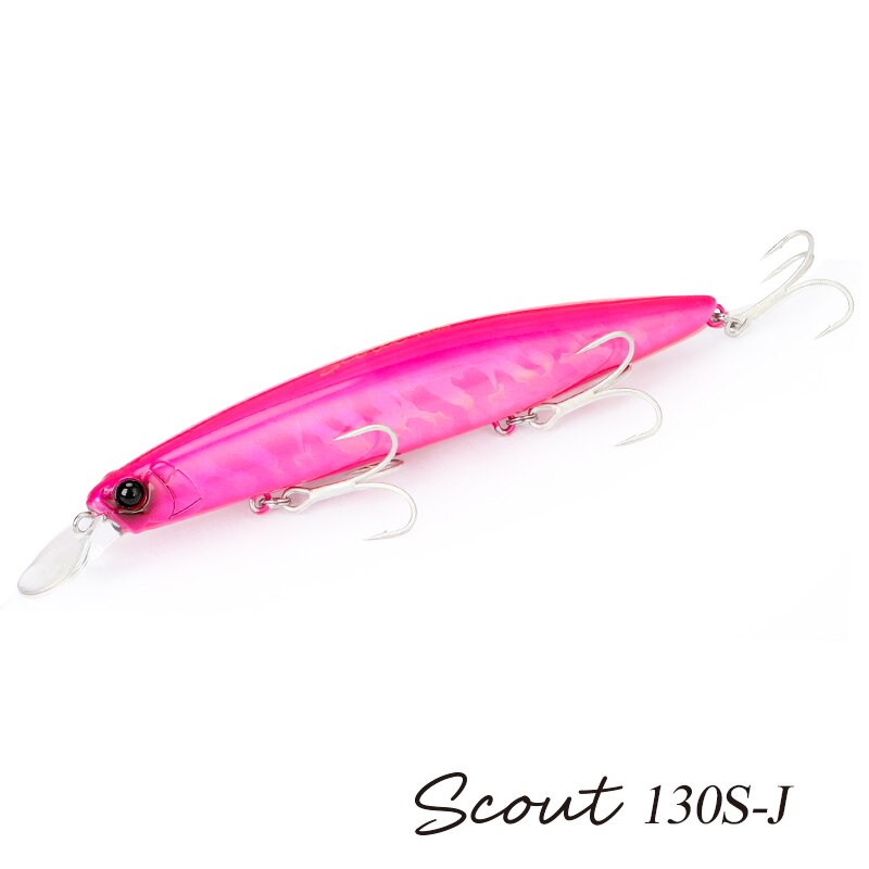 TSURINOYA 130S-señuelo de pesca de pececillo que se hunde, SCOUT, 130mm, 24g, fundición larga, lengüeta de lubina, cebos duros artificiales grandes para pesca en el mar: Negro