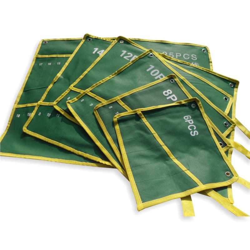 Dubbele Opening Offset Ringsleutel Kit Case Gereedschapstas Steeksleutel Roll Up Organizer Bag Pouch 6/8/10/12/14/25 Zakken