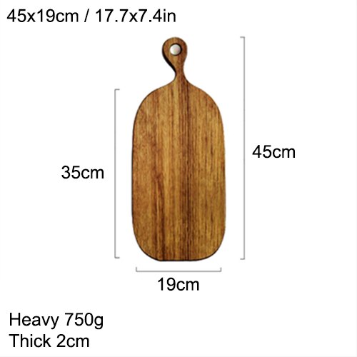 Cutting Board, Serving Board with Handles, Charcuterie Platter for Kitchen,Wood Rectangle Board for Pizza,Bread,Vegetables,Fruit: 45x19cm