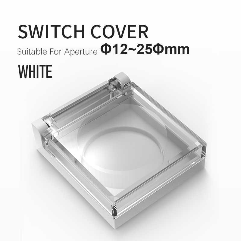 WINDOO 12mm 16mm 19mm 22mm 25mm Hoge hoofd knop schakelaar met cover transparante beschermhoes waterdicht: 4XL / Donkergrijs