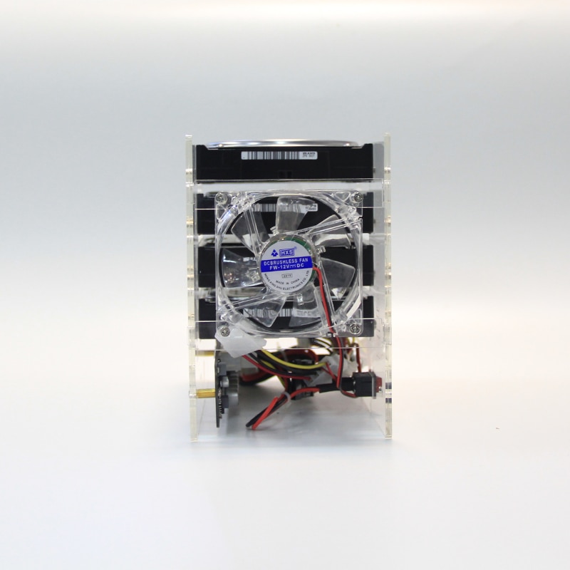 DIY hard disk expansion bracket HDD 3.5 NAS 4 disk External racks support power supply transparent acrylic rack