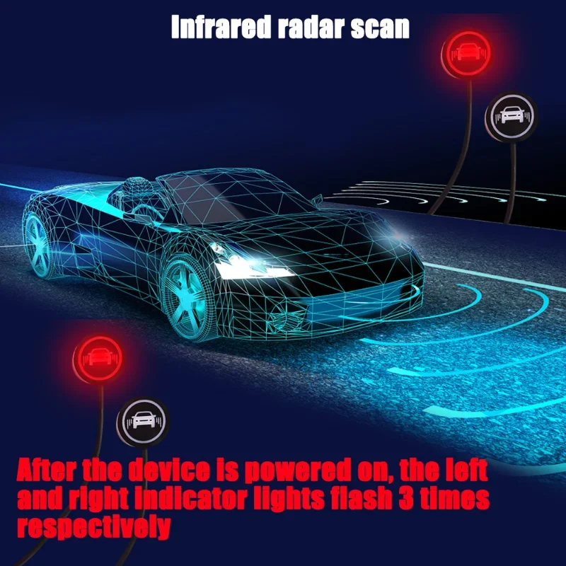2pcs Car Blind Spot Radars Detection System Warning Light Micro Sensor Change Lane Driving Assistance Reverse Radars Sensor
