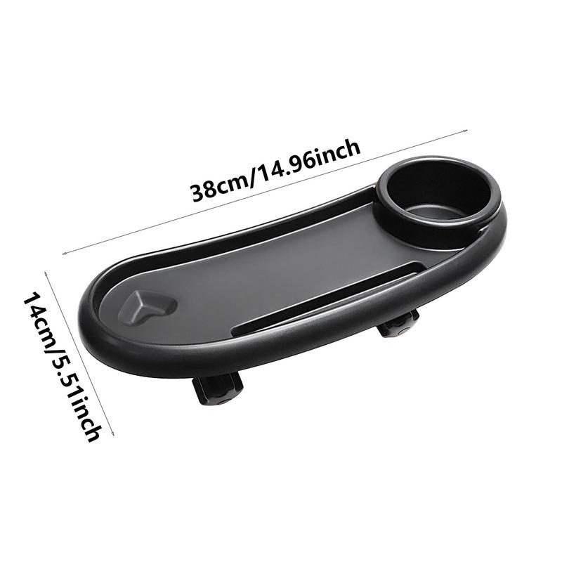 Stroller drink holder 3 in 1 removable 360 degree adjustable snack tray anti-slip large capacity black stroller accessory cell