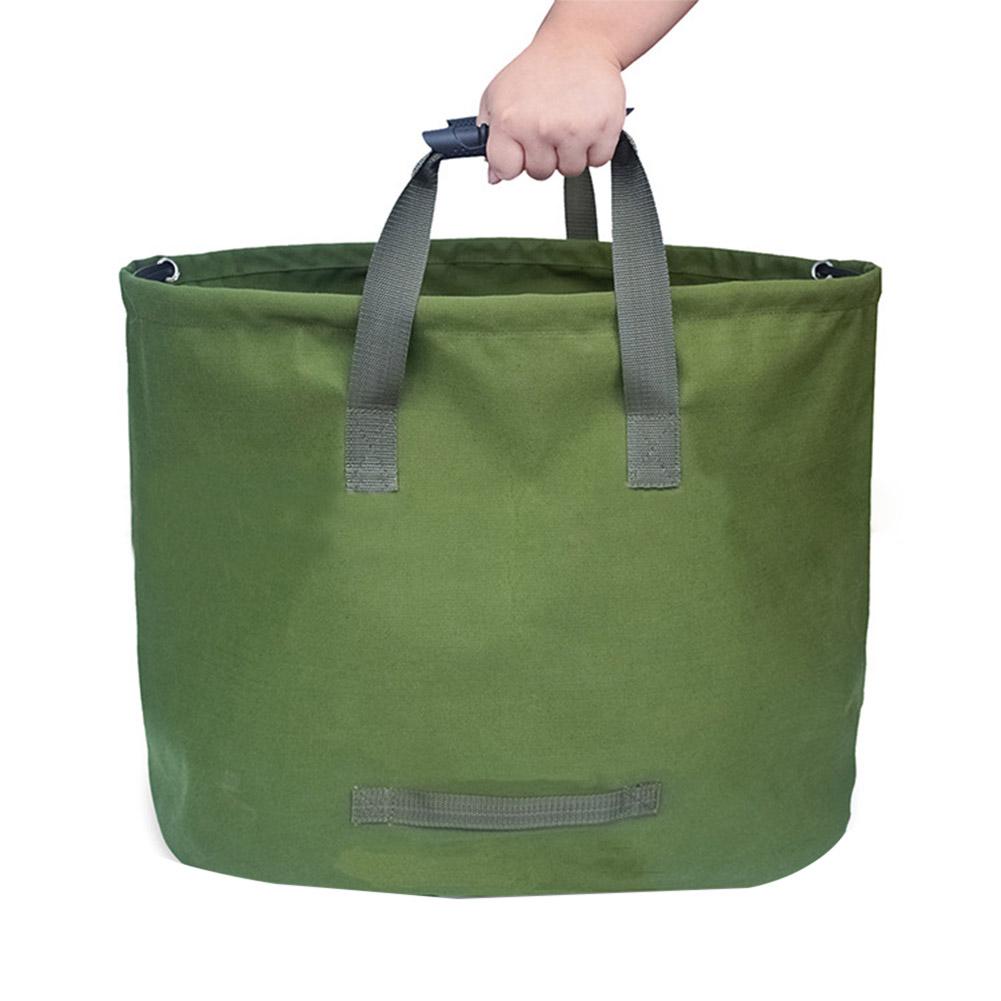 Large Garden Leaves Waste Trash Bag Canvas Camping Reusable Storage Container