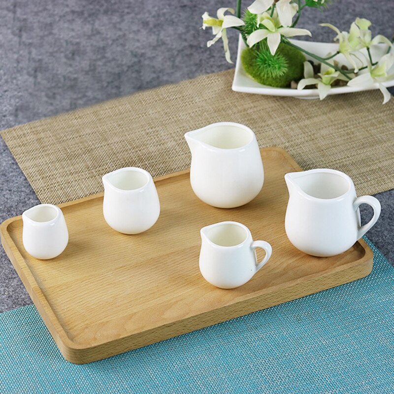 Mini jarra de leche blanca de cerámica para café Barista Latte Art, cafetera Espresso, té de la tarde, jarra con Espumador de leche