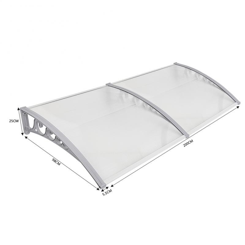 Toldos para ventanas y puertas, toldo de sombra para puertas y ventanas, toldo solar de hoja hueca, protección de techo de lluvia para jardín: 100x200 cm