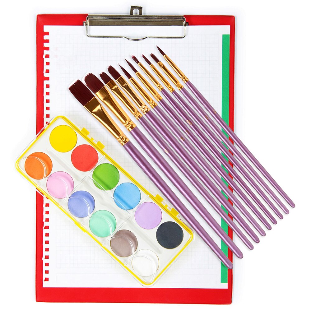 10Pcs/Set Purple Artist Paint Brush Set Acrylic Drawing Nylon Hair Watercolor Oil Painting Brushes Acrylic Paints