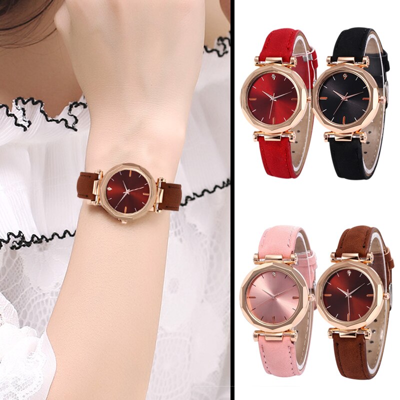Luksus kvinder armbånd ure kvinder kjole kvinder dame ure læder bånd analog quartz armbåndsur