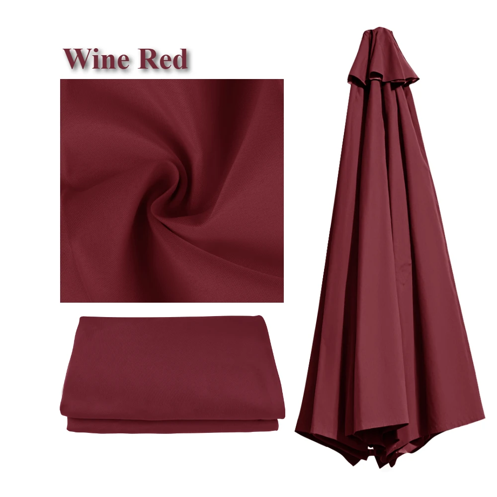 Replaceable Parasol Top Cloth Garden Outdoor Patio Canopy Umbrella Cover Sunshade Garden Canopy UV Protection 2m/2.5m/2.7m/3m: 2*1.4 / Burgundy