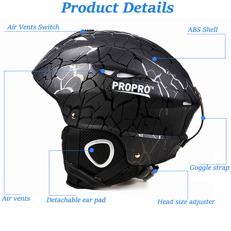 Propro Outdoor Volwassen Veiligheid Ski Helm Integraal-Gegoten Mannen Vrouwen Sneeuw Skiën Helm Snowboard Skateboard Sport Helm Heren