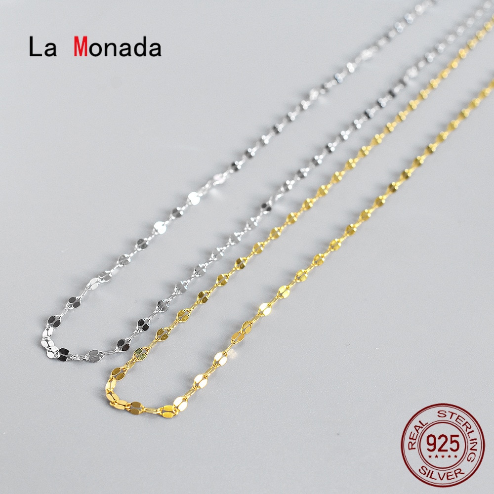 La monada 925 colar de corrente de prata para as mulheres ripled bonito gargantilha prata 925 jóias moda prata colar 925 feminino