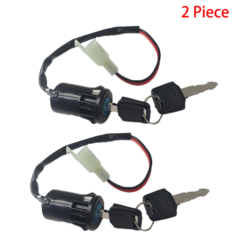 Interruptor de llave de encendido para ciclomotor, 2 cables, orificio de 28mm, accesorio para moto de cross ATV, herramienta de encendido/apagado para Go-Kart de motocicleta eléctrica duradera: Marfíl