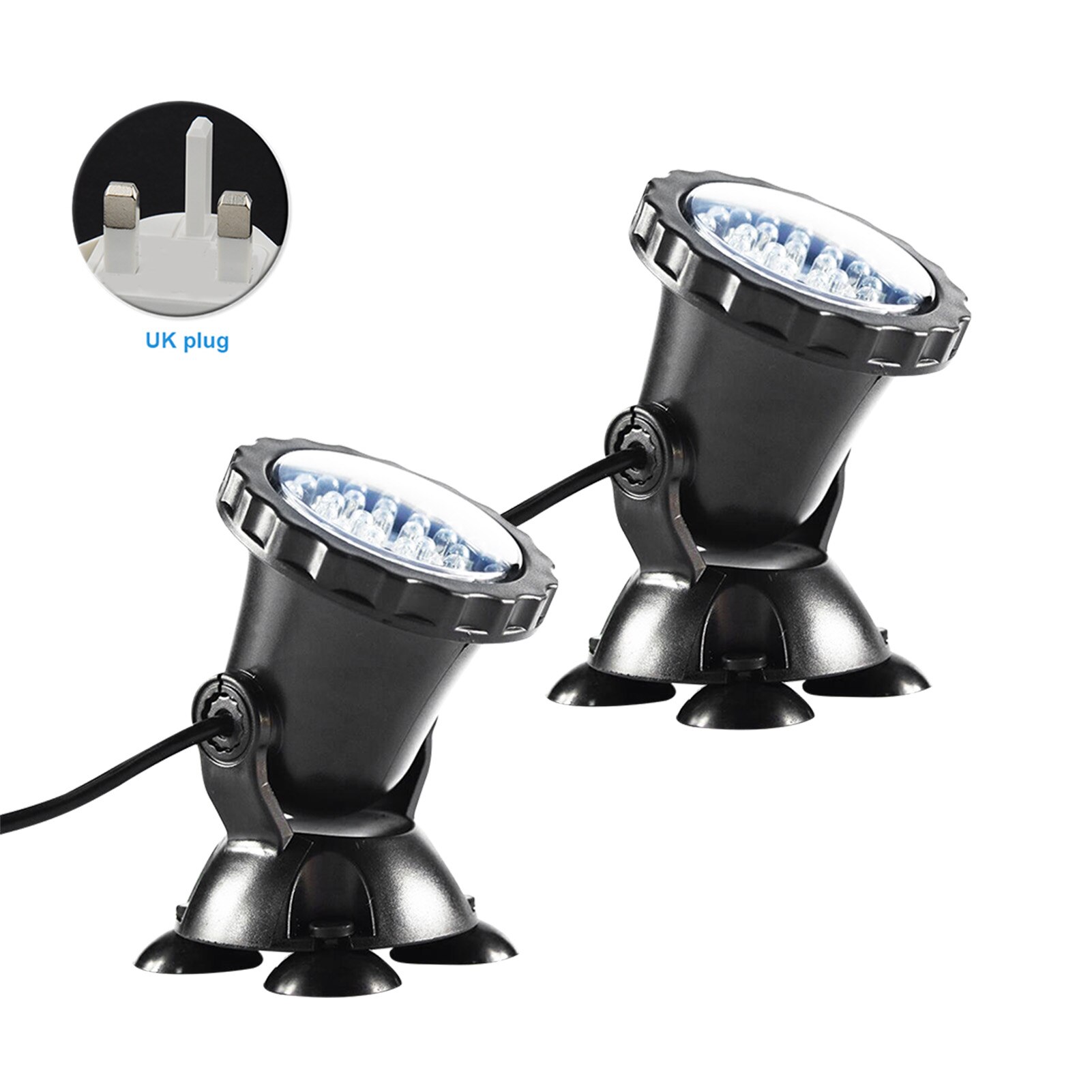 Pond Pool Waterfall Landscape Suction Cups Remote Control RGB Submersible Spotlight Waterproof IP68 Color Changing Lawn Light: 2 / UK