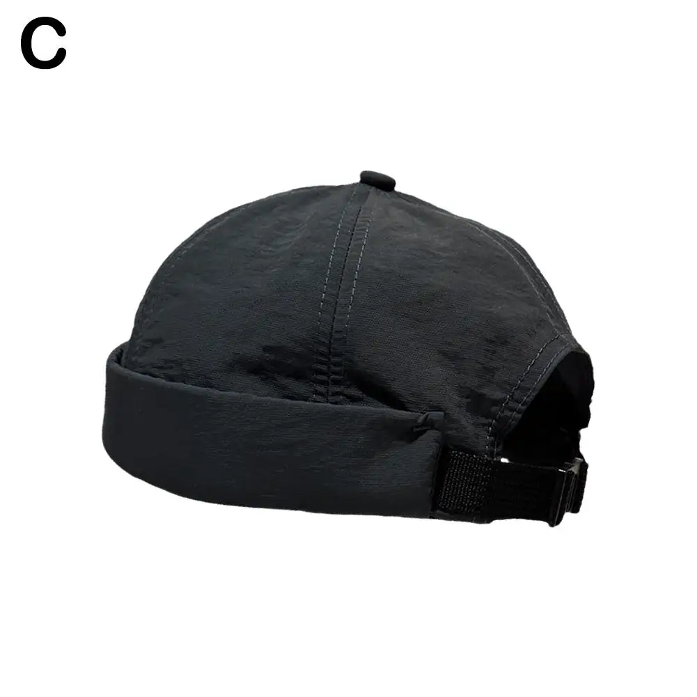 Sneldrogende randloze hoed Lichtgewicht straat Dunne zomer opgerolde Docker Retro Beanie Beanie Hat Manchet Sailor Cap Mesh Verstelbaar Y4T0: Sky Blue