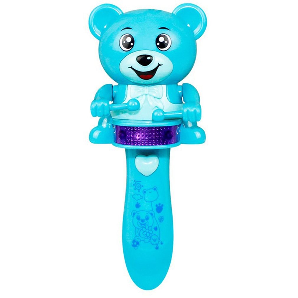 Lustige Elektrische Led Blinkt Musik Bär Trommel Nette Cartoon Tier-Stick Elektrische Spielzeug Bildung für Kinder Musical Instrument Spielzeug