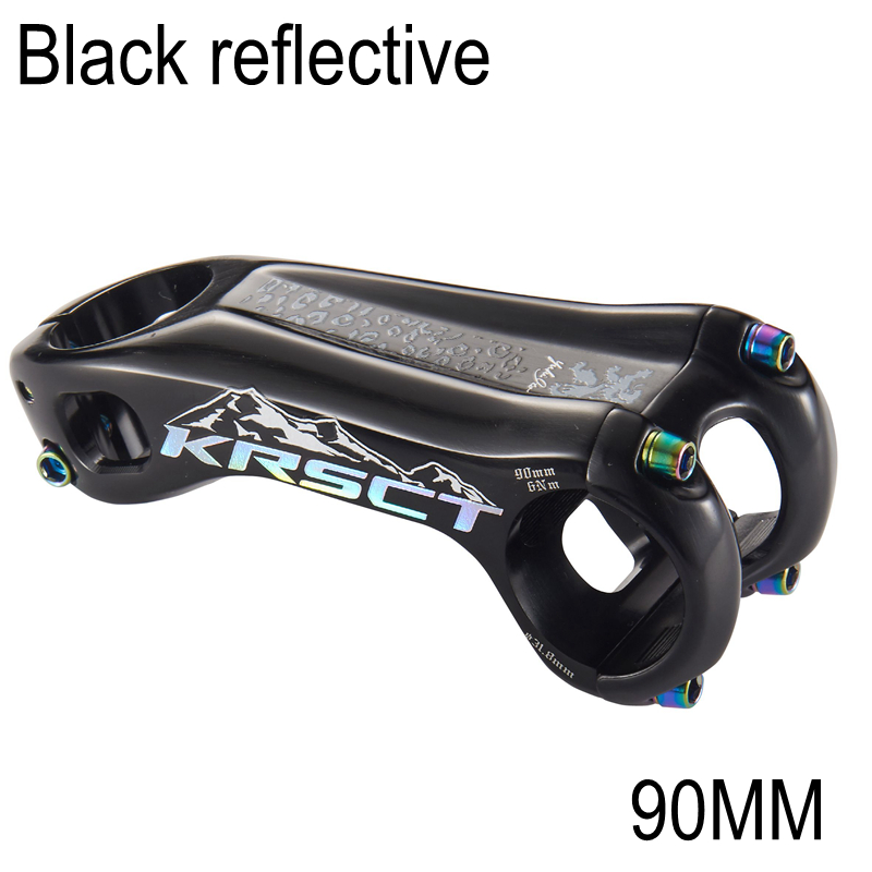 KRSCT CNC bicycle stem road mountain bike stem mtb 20 degree 28.6*31.8mm *80/90/100mm cycling bike parts: black rainbow 90MM