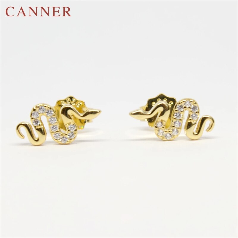 925 sterling zilveren rozenbloem oorbellen voor vrouwen in minimalistische zirkonia dieren slang/ogen oorbellen sieraden oorbellen: Goud 6