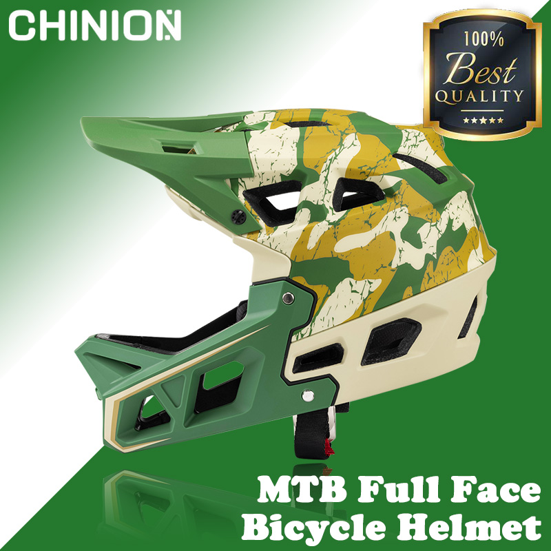 CHINION MTB Full Face Helmet Adult DH Downhill Bike Helmet Motocross Off-Road Safety Helmet Mountain Full Cover Bicycle Helmet