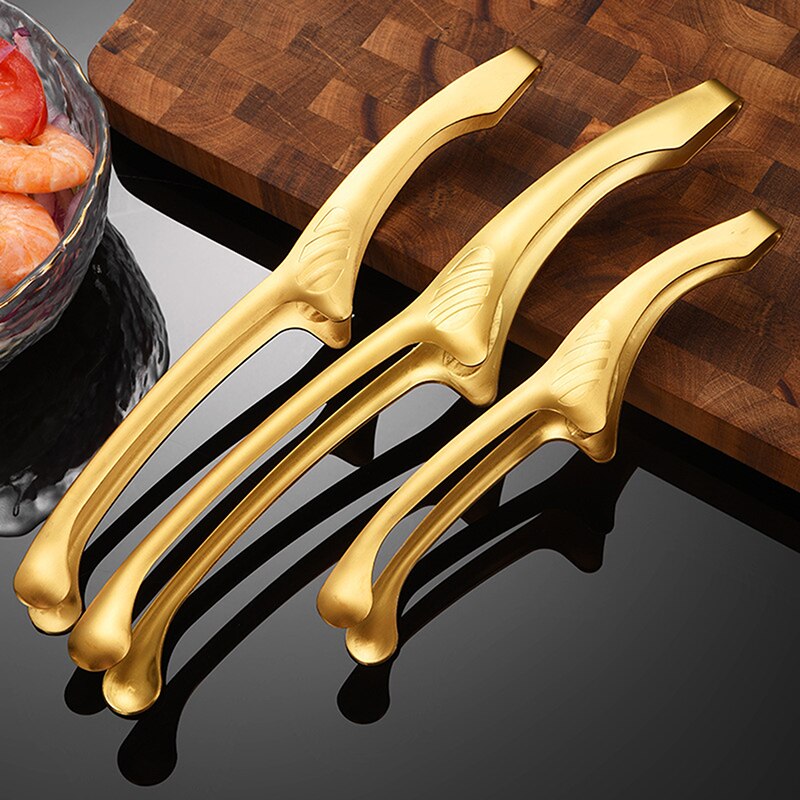 Edelstahl Goldene Lebensmittel Zange Japanischen Grill Koreanische Grill Zange Bbq Steak Zange Küche Spielereien