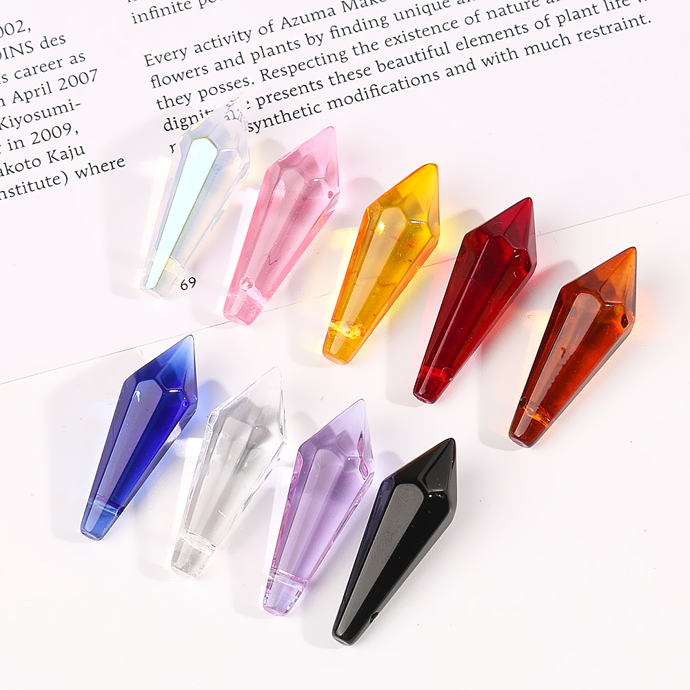10Stck Bunte Kristall Spitzen Perlen Kronleuchter Kristalle Lampe Prismen Anhänger Sonne Fänger DIY Hause Hochzeit Party Hängen Dekor