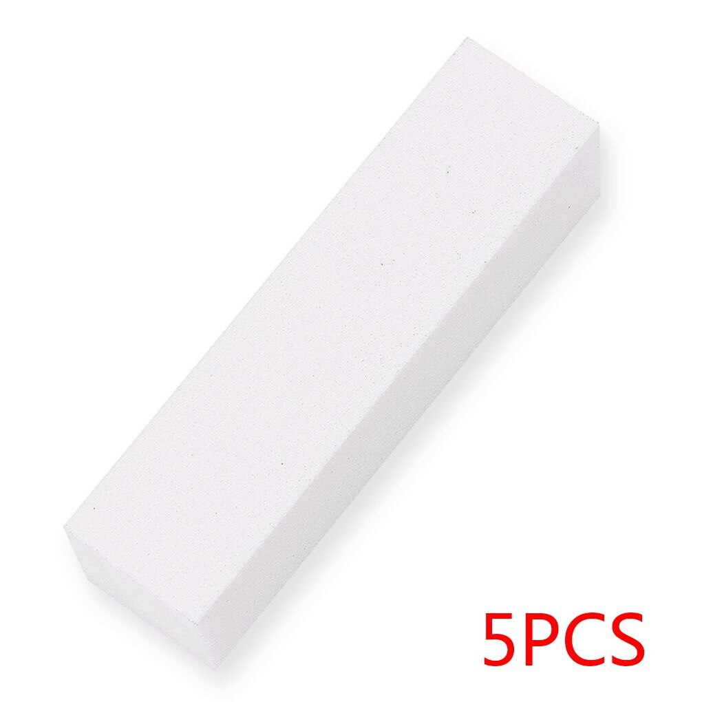 5Pcs/10Pcs Duurzaam Spons Nagelvijl Schuren Buffer Blok Polijsten Pedicure Manicure Nail Art Tool: 5PCS White