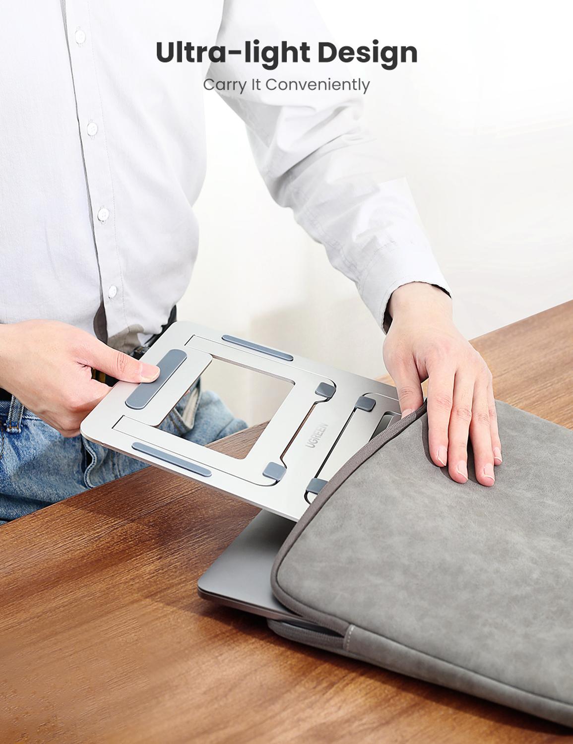 Ugreen Laptop Stand Adjustable Laptop Computer Stand for MacBook Portable Foldable Laptop Riser Notebook Stand for 10-16 inches